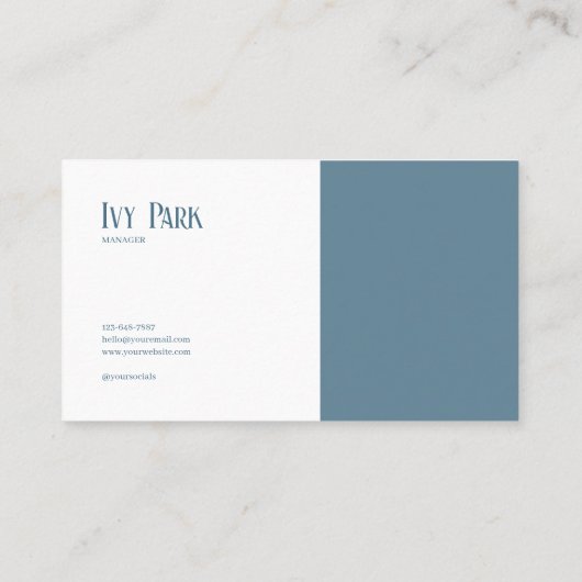 Blue Gold Watercolor Foliage Serene Landscape 名刺 (裏面)