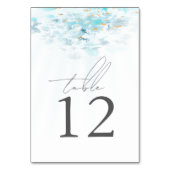 Blue & Gold Waves Coastal Wedding テーブルナンバー (裏面)