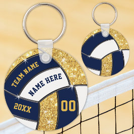Blue, Gold, White Volleyball Gifts BULK or Buy One キーホルダー