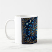 Blue Golden Tree Art Coffee Mug | Aesthetic Nature コーヒーマグカップ (左)