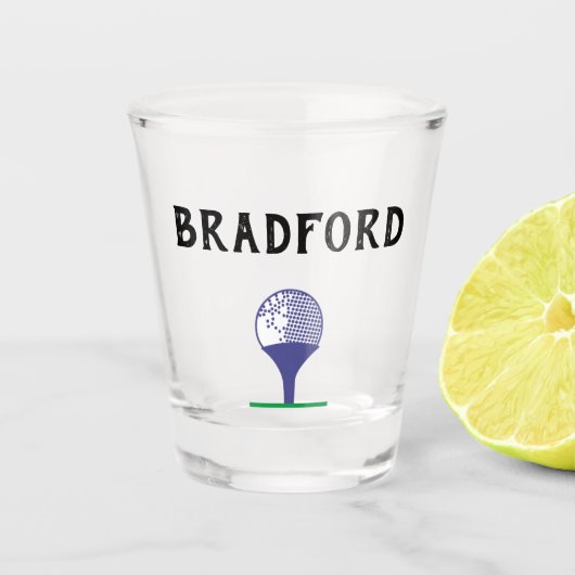 Blue Golf Ball on Teeゴルファー名パパグランパ等 ショットグラス (正面)