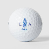 Blue Golfer Icon with Serif Initials  ゴルフボール (正面)