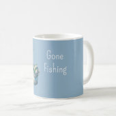 Blue Gone Fishing Bucket コーヒーマグカップ (正面右)