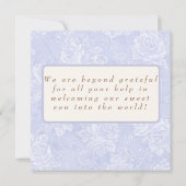 Blue Goose Labor Delivery NICU Hospital Thank サンキューカード (裏面)