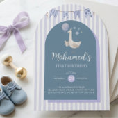 Blue Goose Personalized First Birthday Invitation 招待状