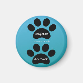 Blue Gradient Double Paw Print Remembrance マグネット