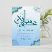 Blue Gradient Islamic Mandala Eid Greeting Card シーズンカード (スタンド正面)