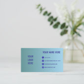 Blue Gradient Minimal Logo Business Card 名刺 (スタンド正面)