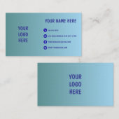 Blue Gradient Minimal Logo Business Card 名刺 (正面/裏面)