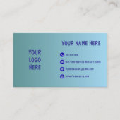 Blue Gradient Minimal Logo Business Card 名刺 (正面)