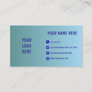 Blue Gradient Minimal Logo Business Card 名刺