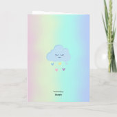 Blue Gradient Newborn Card | Hands Holding Baby サンキューカード (裏面)