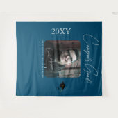 Blue Graduate Partyの写真の背景 タペストリー (正面(横))