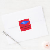 Blue Graduation Cap #1-2スタンプ スクエアシール (封筒)