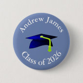 blue graduation cap - class of 2020 -your name 缶バッジ (正面)