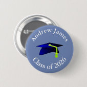 blue graduation cap - class of 2020 -your name 缶バッジ (正面&裏面)