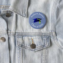 blue graduation cap - class of 2020 -your name 缶バッジ