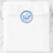 Blue Graduation Cap  Wax Seal ラウンドシール (バッグ)