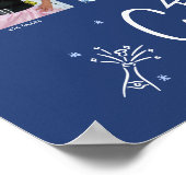 Blue Graduation K–12 Photo Collage White Doodles ポスター (角)