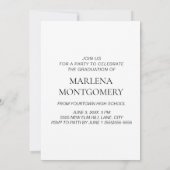 Blue Graduation Party 3フォトスクリプエレガントト 招待状 (裏面)