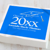 Blue Graduation Script Name Class Year Design  スタンダードカクテルナプキン