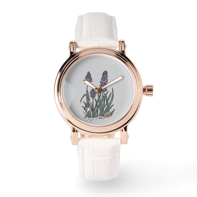 Blue Grape Hyacinth Watch 腕時計 (正面)