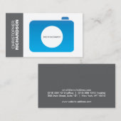 BLUE/GRAYカメラロゴの名刺 名刺 (正面/裏面)