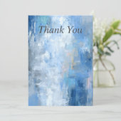 Blue & Gray Abstract Paint Thank You Card 招待状 (スタンド正面)