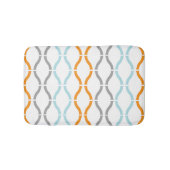 Blue, gray and orange funky stripes pattern バスマット (正面)