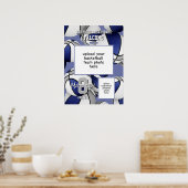 blue gray basketball team colors team photo ポスター (キッチン)