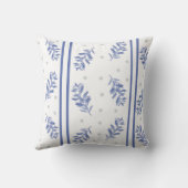 Blue & Gray Botanical Watercolor Pattern クッション (裏面)