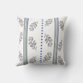 Blue & Gray Botanical Watercolor Pattern クッション (裏面)