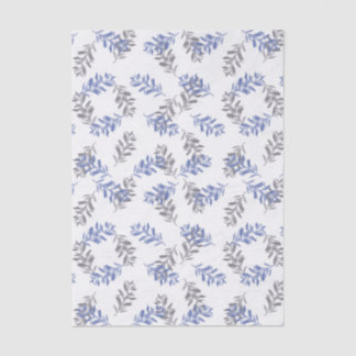 Blue & Gray Botanical Watercolor Pattern 薄葉紙