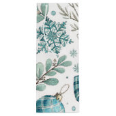 BLUE & GRAY CHRISTMAS BALLS & BOWS ワインギフトバッグ (裏面)