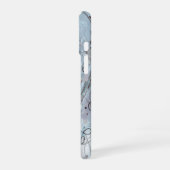 Blue Gray Contemporary Abstract Design iPhone 16ケース (左側面)
