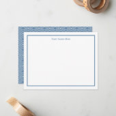 Blue Gray Geometrical Design Personal Note Card ノートカード (正面/裏面インサイチュ)