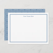 Blue Gray Geometrical Design Personal Note Card ノートカード (正面/裏面)