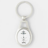 Blue Gray Green Geometric キーホルダー (正面)