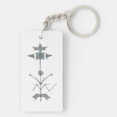 Blue Gray Green Geometric キーホルダー (裏面)