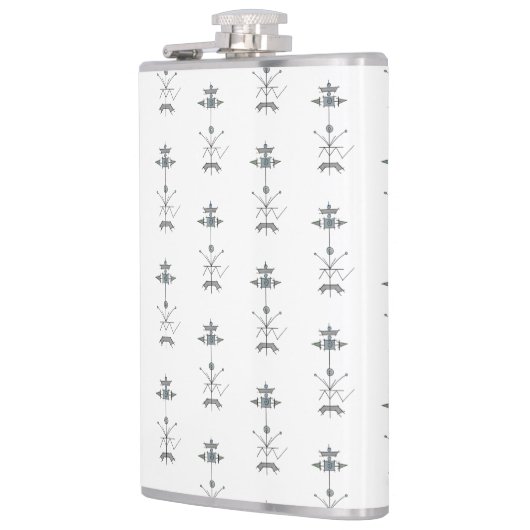 Blue Gray Green Geometric フラスク (左)