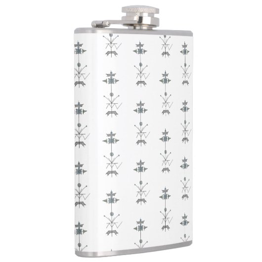 Blue Gray Green Geometric フラスク (右)