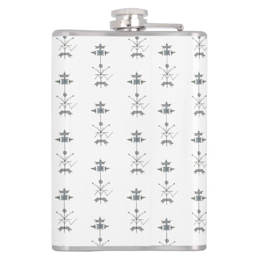 Blue Gray Green Geometric フラスク (裏面)