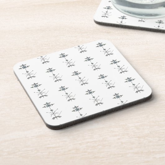 Blue Gray Green Geometric-Modern Pattern コースター (左側)