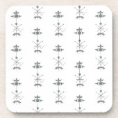 Blue Gray Green Geometric-Modern Pattern コースター (正面)