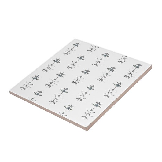 Blue Gray Green Geometric-Modern Pattern タイル (側面)