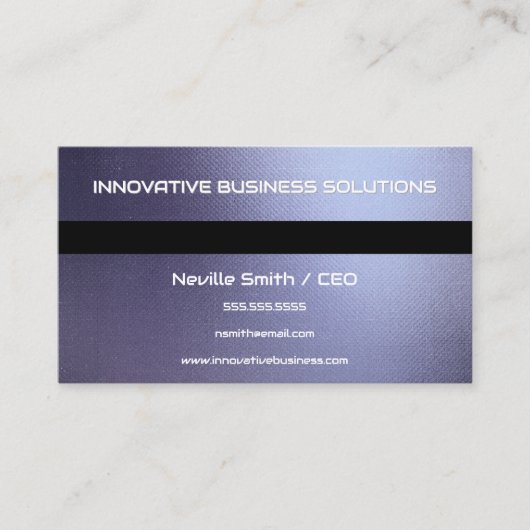 Blue Gray Metal Texture 名刺 (正面)