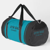 Blue & Gray Sport Typography Gym Bag Custom Name ダッフルバッグ (右コーナー)