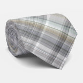 Blue/Gray/Tan Plaid ネクタイ (ロール)