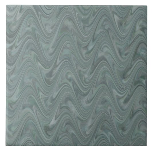 Blue Gray Wavy Abstract Pattern タイル (正面)