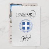 Blue Greece Seal Passport日付カードの保存 セーブザデート (正面/裏面)